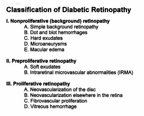 retinopatia diabetica proliferativa clasificacion)